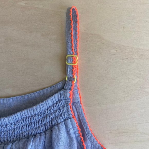 Mini Boden Girl's Fun Layered Chambray/Broderie Romper - Picture 3 of 8